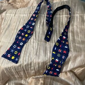 Simply Southern Nautical Flag Bow Tie - Navy and Yellow